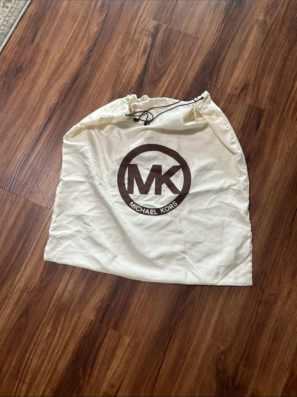 Michael Kors White/Cream Dust Bag with Brown MK Logo